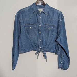 Polo Ralph Lauren Blue Denim Crop Top